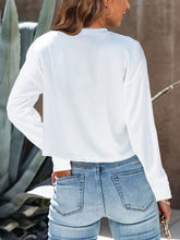 Round Neck Dropped Shoulder Long Sleeve T-Shirt OutfitFlow